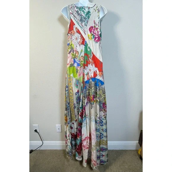 Johnny Was 100% Silk Maxi Dress Womens Size M Fairycore Chic Summer Wedding - Picture 7 of 9